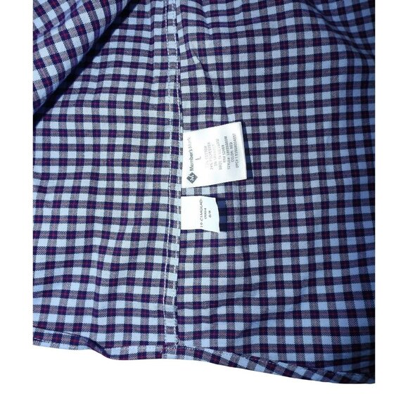Mens Dress Shirt Cranberry and Blue Plaid Button Down size L NWOT JH939 - Picture 5 of 5